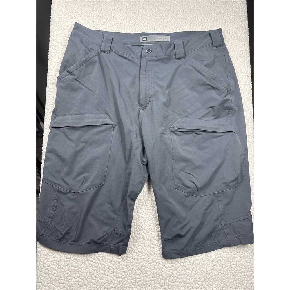 REI Co-op Mens‎ Cargo Screeline Shorts 36 Gray Hike Hiking Stretch